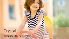  Presentation with happy kids at indoor playground - Slides having beauty attractive woman showing calculator tool counting new house design plan price feeling shocked background and a  colored foreground.