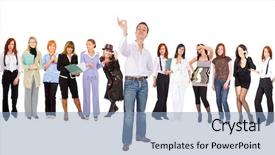  Presentation with groups - Presentation theme consisting of people series in my portfolio background and a light blue colored foreground