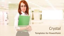  Presentation with office images - Beautiful presentation theme featuring people series in my portfolio backdrop and a cream colored foreground