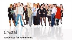  Presentation with crowd - PPT theme having people series in my portfolio background and a white colored foreground