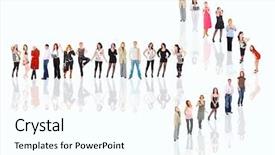  Presentation with groups - Beautiful PPT theme featuring people series in my portfolio backdrop and a cool aqua colored foreground