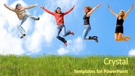  Presentation with groups - Presentation theme enhanced with people series in my portfolio background and a tawny brown colored foreground