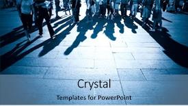  Presentation with light shade blue - Presentation design having people shadows on a ground background and a light blue colored foreground