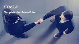  Presentation with shaking hands - Cool new PPT layouts with people shaking hands make deal backdrop and a  colored foreground