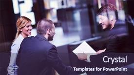  Presentation with shaking hands - Slide set consisting of people shaking hands make deal background and a  colored foreground