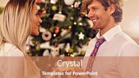  Presentation with wafer - Slide set featuring people sharing christmas wafer in poland background and a coral colored foreground