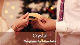  Presentation with wafer - Slide deck enhanced with people sharing christmas wafer in poland background and a tawny brown colored foreground