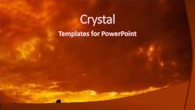  Presentation with orange - Beautiful slides featuring people-silhouetted-by-sunset-over backdrop and a tawny brown colored foreground