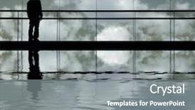  Presentation with people reflection - Audience pleasing presentation design consisting of people sillouette - man in the modern building backdrop and a gray colored foreground