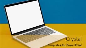  Presentation with work - Presentation theme consisting of people-sits-on-a-work background and a gold colored foreground