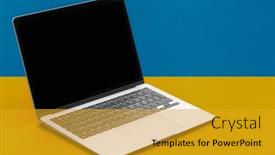  Presentation with work - Presentation theme with people-sits-on-a-work background and a gold colored foreground