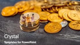  Presentation with digital - Slide deck with people sitting above digital currency background and a dark gray colored foreground