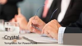  Presentation with animated business people - PPT theme consisting of people sitting in a meeting background and a lemonade colored foreground