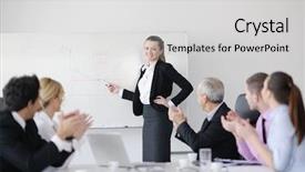  Presentation with young business people - Amazing presentation having people sitting in board room backdrop and a light gray colored foreground