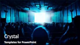  Presentation with dark blue - Amazing presentation having people sitting in dark cinema backdrop and a black colored foreground