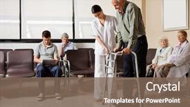  Presentation with lobby - Cool new slide deck with people sitting in hospital backdrop and a violet colored foreground