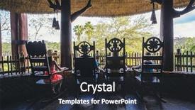  Presentation with thatch roof - Slides having people sitting in rocking chair background and a dark gray colored foreground