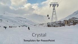  Presentation with people - Slide deck with people-skiing-at-val-thorens background and a  colored foreground