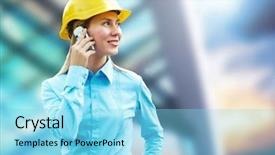  Presentation with architect - Slides consisting of standing on the building background background and a arctic colored foreground