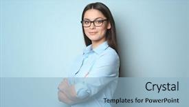  Presentation with young woman diagnosis of sti - Amazing presentation design having employee training - young beautiful woman on light backdrop and a light blue colored foreground