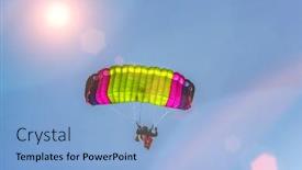  Presentation with parachute - Amazing theme having people-skydiving-with-a-multicolor backdrop and a light blue colored foreground