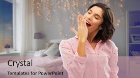  Presentation with people - Theme enhanced with people sleeping and bedtime concept background and a  colored foreground