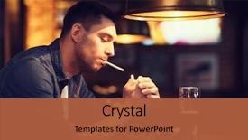  Presentation with cigarette - Presentation theme having people smoking and bad habits background and a red colored foreground