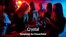  Presentation with young people in the club - Colorful slide set enhanced with people spending time at nightclub backdrop and a black colored foreground