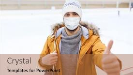  Presentation with ice rink - Slide set enhanced with people-sport-gesture-and-leisure background and a red colored foreground