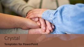  Presentation with building community - Slide deck with people-stacking-hands-in-team background and a coral colored foreground