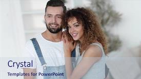  Presentation with people - Cool new theme with people standing in a new backdrop and a lemonade colored foreground