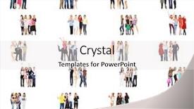  Presentation with groups - Beautiful PPT layouts featuring people standing long line - office culture isolated groups backdrop and a white colored foreground