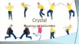  Presentation with win - Slide set featuring people standing long line - win-win idea victory is sealed background and a  colored foreground