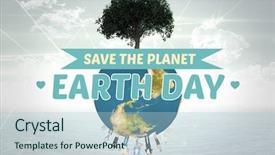  Presentation with blue sky - Slide set having people standing on the world background and a light blue colored foreground