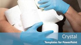  Presentation with toilet - Colorful presentation theme enhanced with people-stocking-up-toilet-paper backdrop and a teal colored foreground