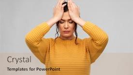  Presentation with despair - Presentation design with people-stress-and-despair-concept background and a gold colored foreground