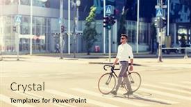  Presentation with people street - Cool new theme with people-style-and-lifestyle-concept backdrop and a lemonade colored foreground