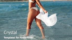  Presentation with summer - Slide deck enhanced with people-summer-and-swimwear-concept background and a gray colored foreground