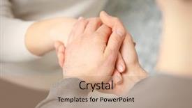  Presentation with holding hands - PPT theme enhanced with people support - man and woman holding hands background and a  colored foreground