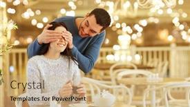  Presentation with dating - Slide set enhanced with people-surprise-and-dating-concept background and a coral colored foreground