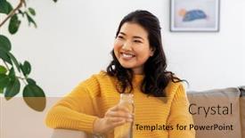  Presentation with sustainability - PPT theme featuring people-sustainability-and-leisure-concept background and a gold colored foreground