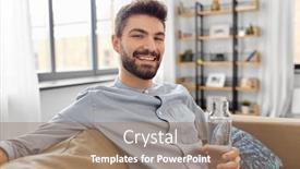  Presentation with sustainability - PPT theme featuring people-sustainability-and-leisure-concept background and a coral colored foreground