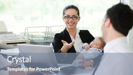  Presentation with doctor taking care of baby - Theme having people taking care of baby background and a seafoam green colored foreground