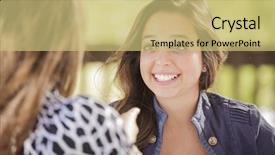  Presentation with people talking - Beautiful PPT layouts featuring people talking - attractive girlfriends laughing sitting outdoors backdrop and a yellow colored foreground