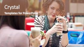  Presentation with two people talking - Slides consisting of fair ride shot background and a violet colored foreground.