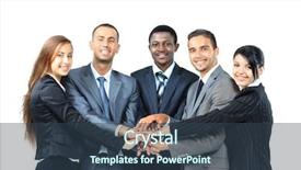  Presentation with diverse business people - Slide set featuring people team - diverse group of business workers background and a tawny brown colored foreground