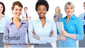  Presentation with team group - Audience pleasing slide deck consisting of people team isolated white background backdrop and a  colored foreground