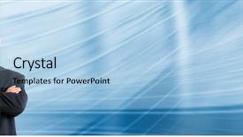  Presentation with design team - Presentation theme enhanced with people team over blue abstract background and a light blue colored foreground