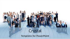  Presentation with global - Slide set having global citizen - business people team with world background and a light blue colored foreground