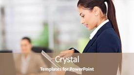  Presentation with tablets wood table tablet white - PPT layouts having people technology - gorgeous young businesswoman using tablet background and a coral colored foreground